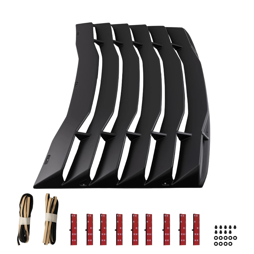 Rear Window Louver Cover for Chevrolet Camaro (2016–2024) Matte Black Plastic