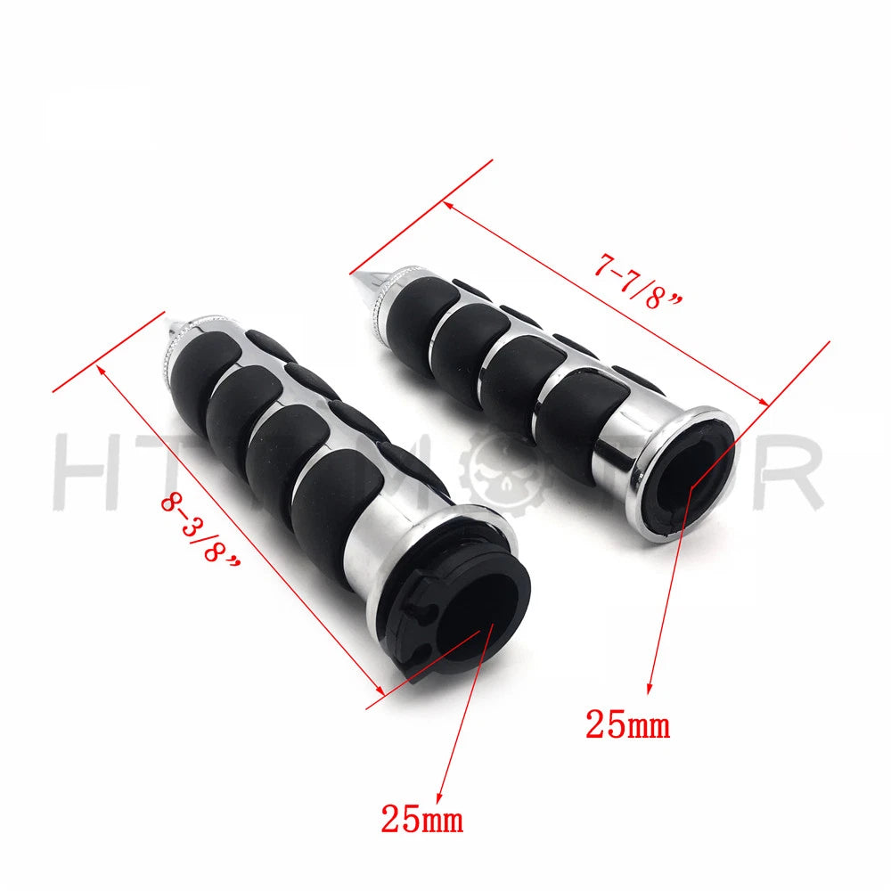 Chrome Spike Handlebar Grips for Harley Davidson FXDL Dyna Low Rider (1")