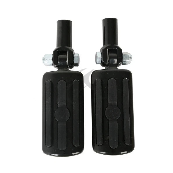Black Rear Passenger Foot Pegs Clevis Mount for Harley Softail Fatboy (2000–2006)