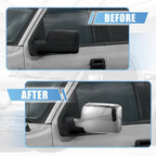 Pair of Chrome Plated Power Full Mirror Cover Caps for Ford F150 (2004–2008)