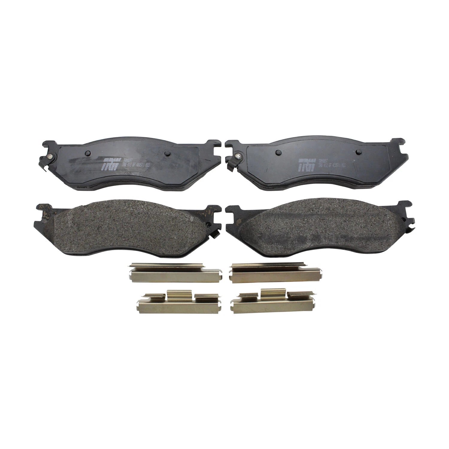 Set of 4 TRW Pro Metallic Brake Pads with Hardware for Dodge Ram 1500 (2002)