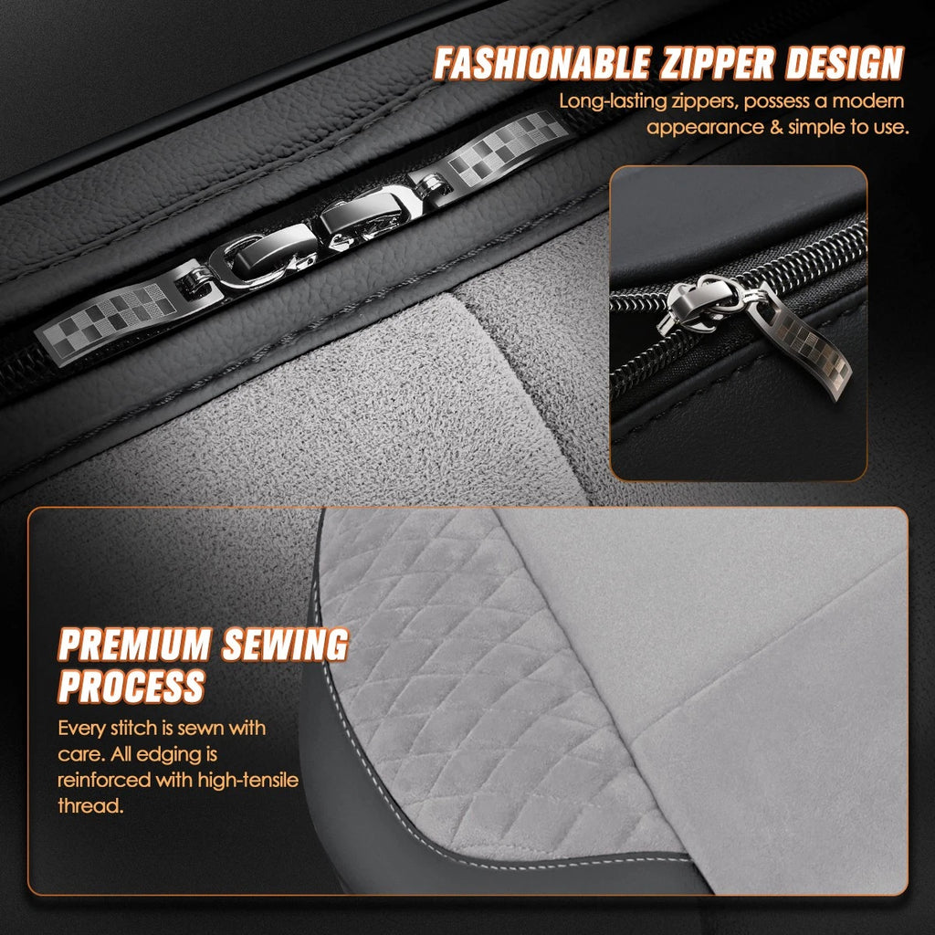 Front Row Bucket Seat Cover for Universal Fit (Voris Series Grey)