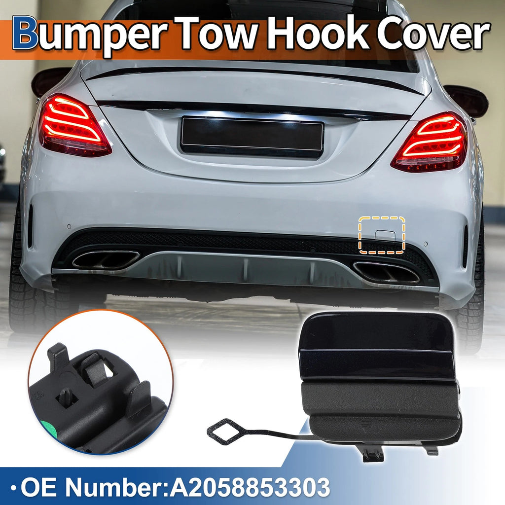 Rear Car Bumper Tow Hook Cover for Mercedes-Benz (2016–2020) No.A2058853303 Caliche Blue