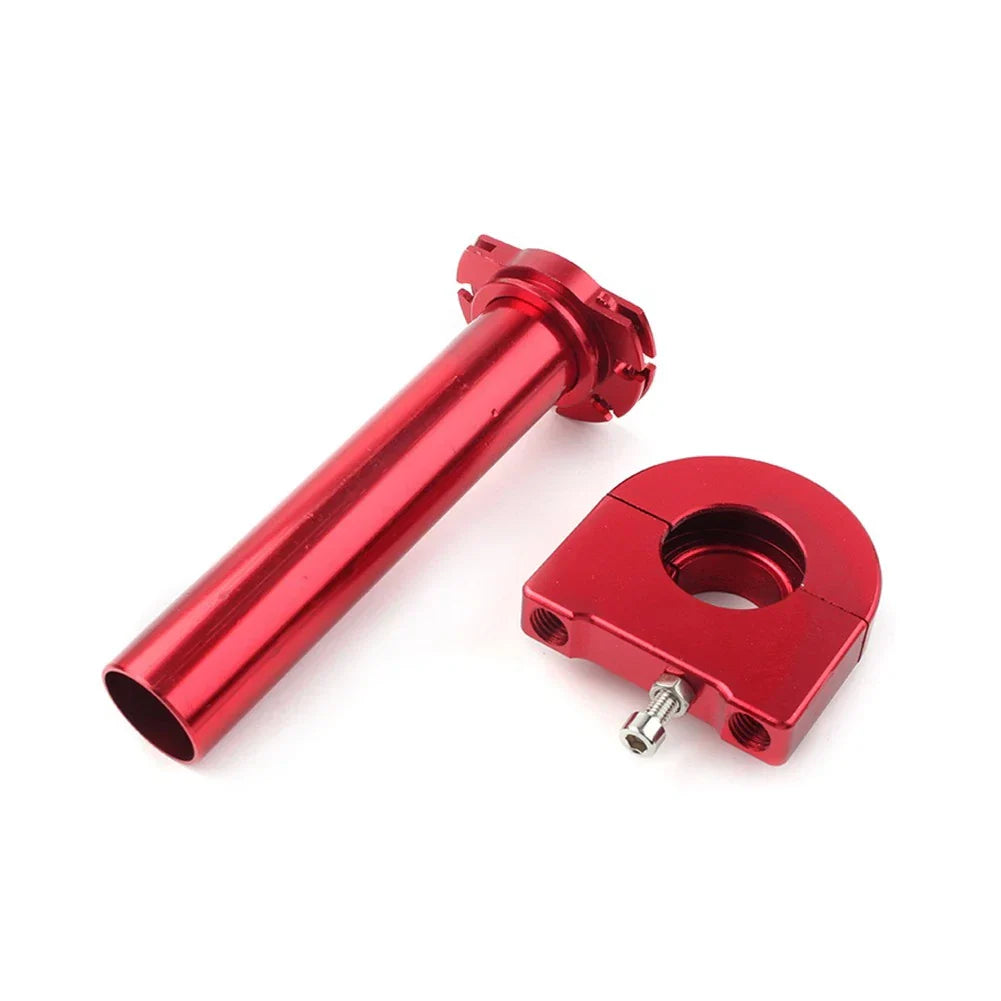 7/8in Turn Twist Throttle Handlebar Tube for Universal Moto CNC Red