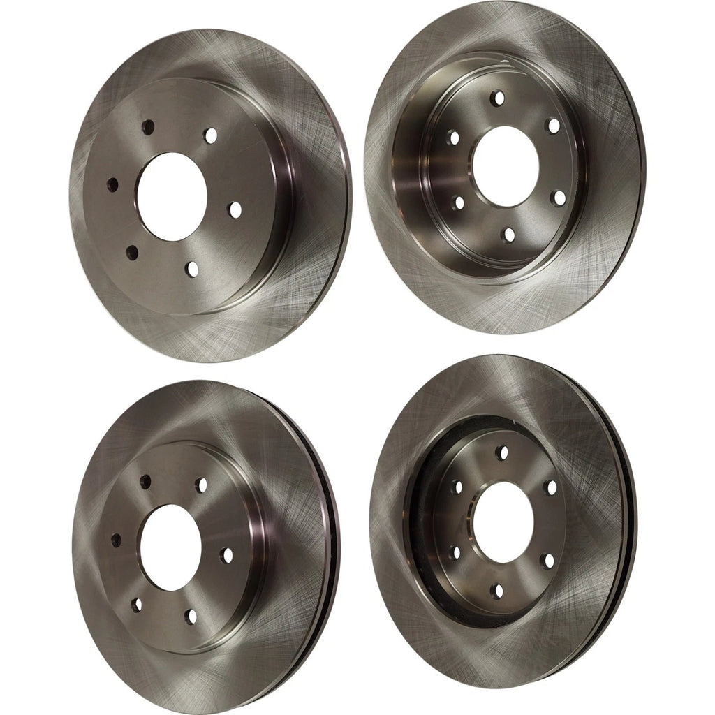 Set of 2 Front & Rear Disc Brake Rotors for Nissan Titan, Pathfinder, Armada