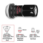 Set of 20 M12X1.5 Silver JDM Closed End Lug Nuts with Spline Locks and Key