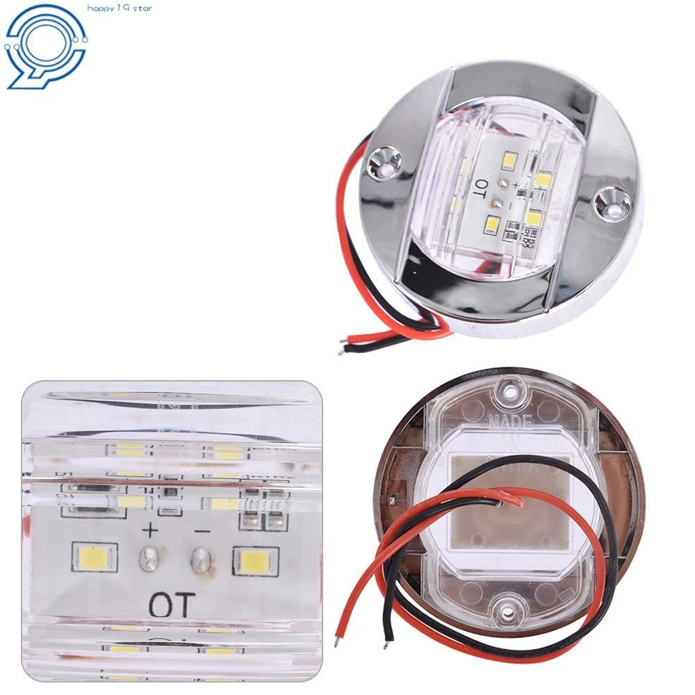 2X 3" Round LED Stern Transom Lights for Marine Boat