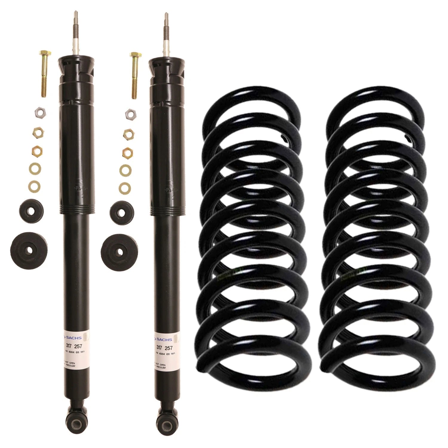 Sachs Rear Shocks & Lesjofors Coil Springs Kit for Mercedes W210 E300 E320 (1996–2002)
