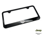 License Plate Frame Front Black Replacement for Jeep Grill Script Logo (Jeep)