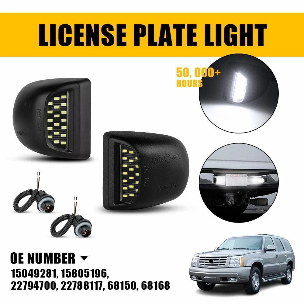 LED License Plate Light for Chevy Silverado GMC 1500 2500 3500 (2014–2023)