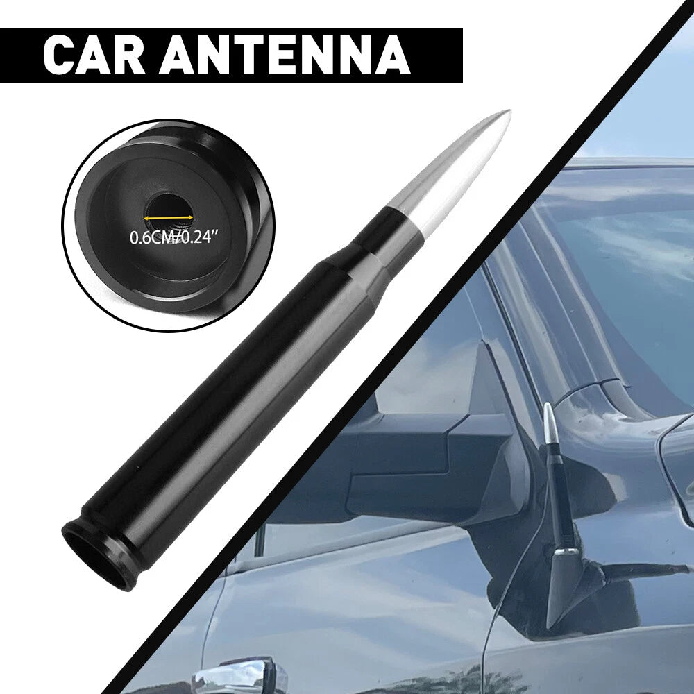 Bullet Antenna for Toyota FJ Cruiser (2007–2014) - FM/AM Radio Signal, Black/Silver
