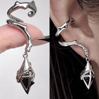 Drop Water Design Dark Zirconium Geometric Ear Cuff Earrings for Women