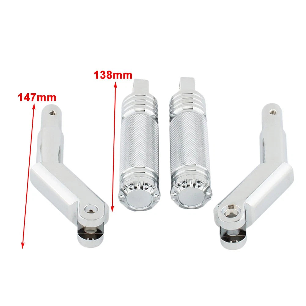 Set of 2 Chrome Footrest Pedal Brackets for Harley V-Rod Muscle (2002–2017)