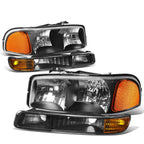 Black Housing Amber Corner Headlight Set for GMC Sierra/Yukon (1999–2007)