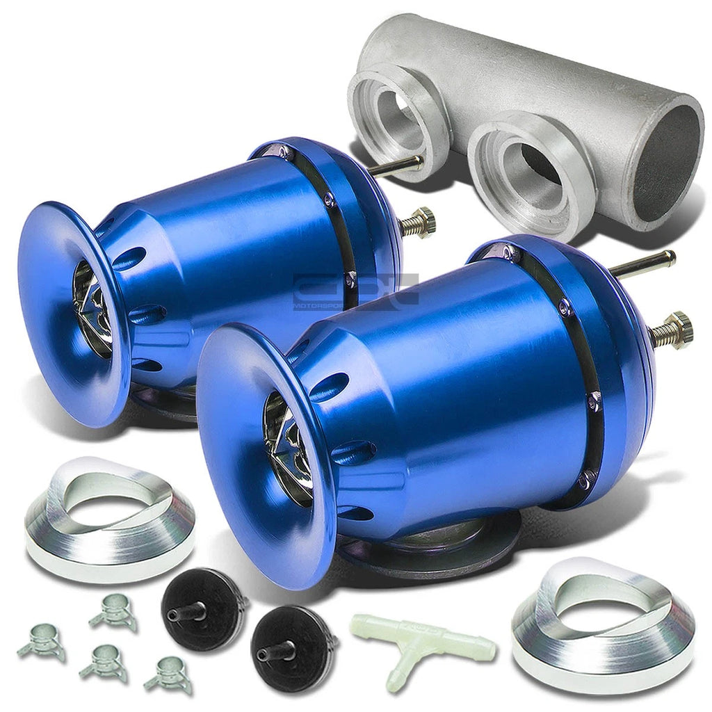 2X SQV SSQV T3 Turbo Charger Blow Off Valve BOV + 2.5" Flange Pipe for