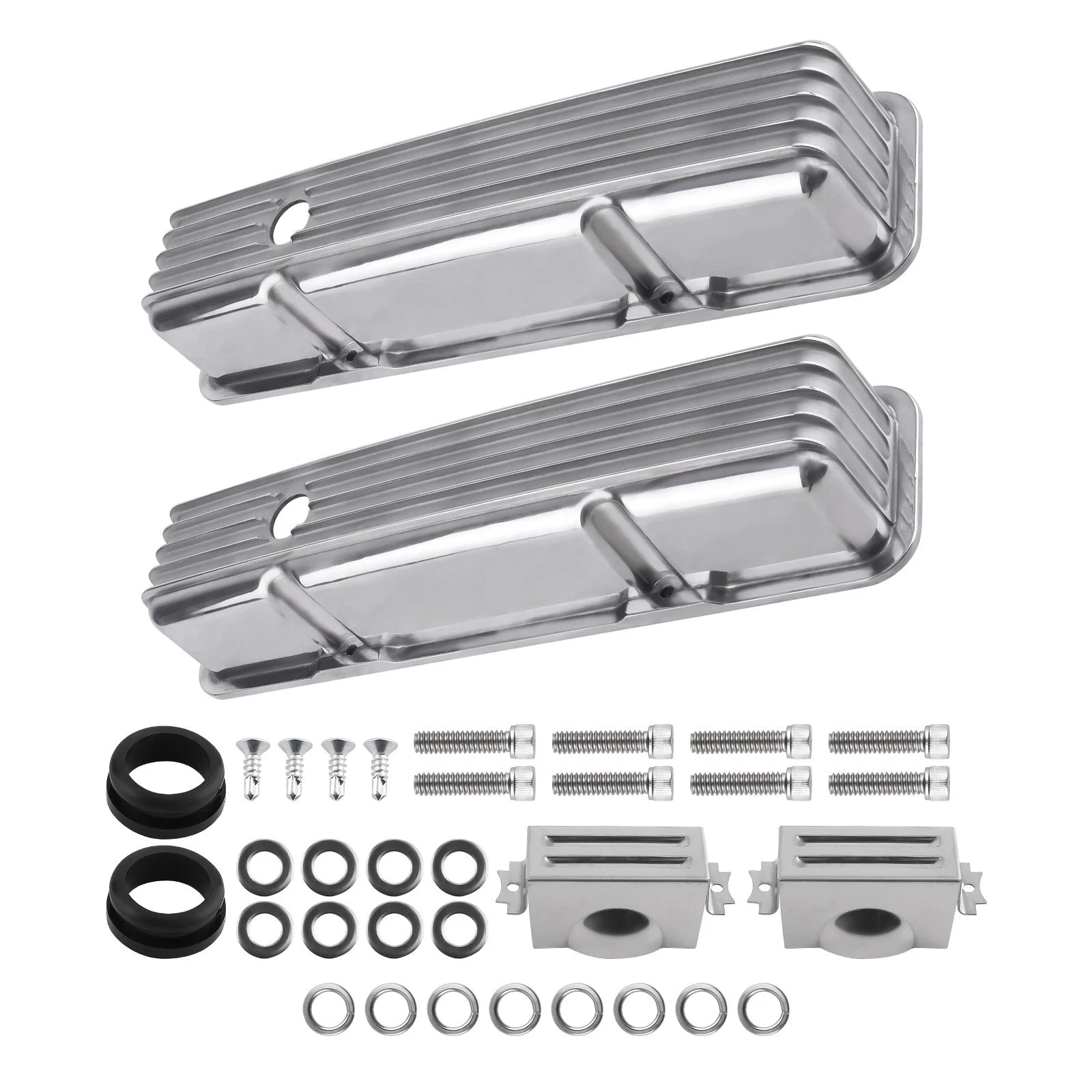 Fabricated Aluminum Valve Covers Mounting Hardware for Small Block 283, 302, 327