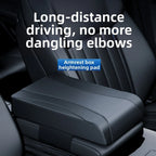 Leather Armrest Pad for Car with Memory Foam Cushion (Universal Fit)