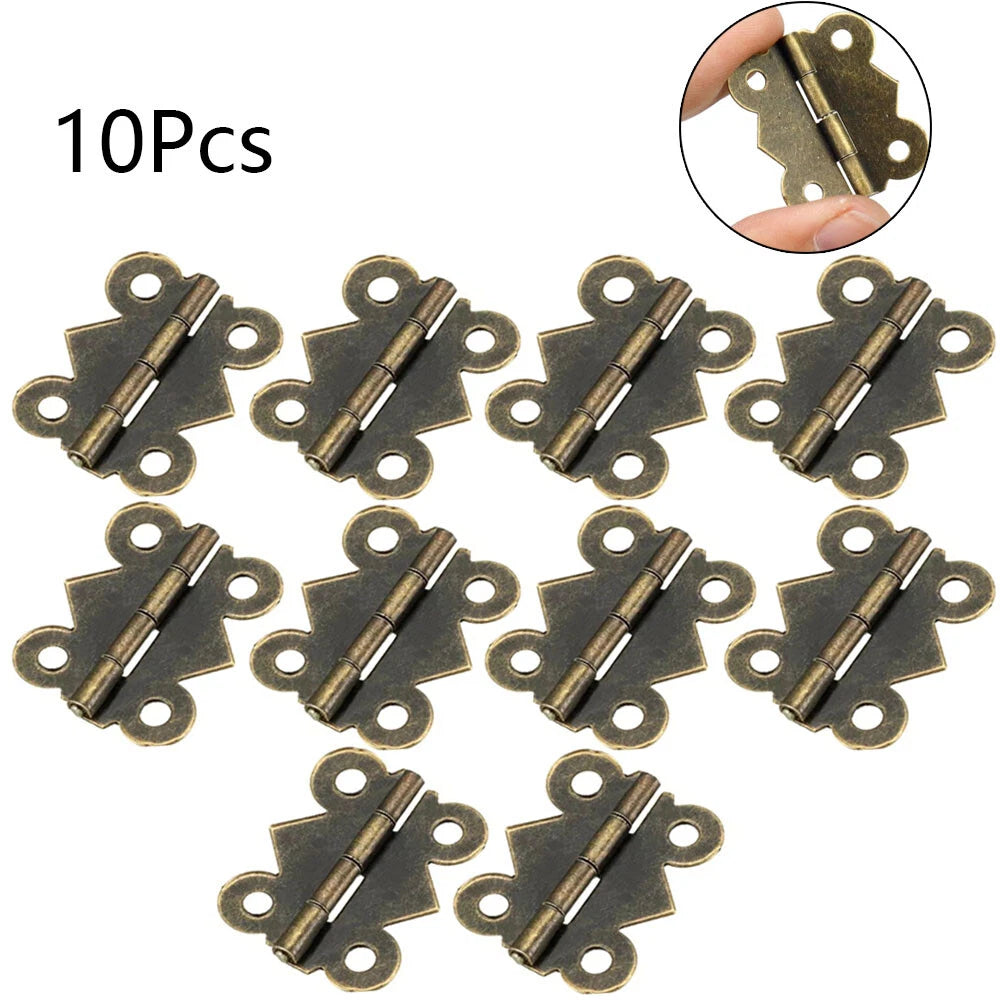 10Pc Antique Butterfly Hinge for Jewelry Chest, Wine Box, Dollhouse (25x30mm)