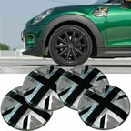 4 Pcs 2" Black Aluminum Union Jack Wheel Center Cap for MINI Cooper (2007–2013)