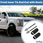 Set of 4 Inner Tie Rod End Links with Boots for Ford Explorer Ranger 