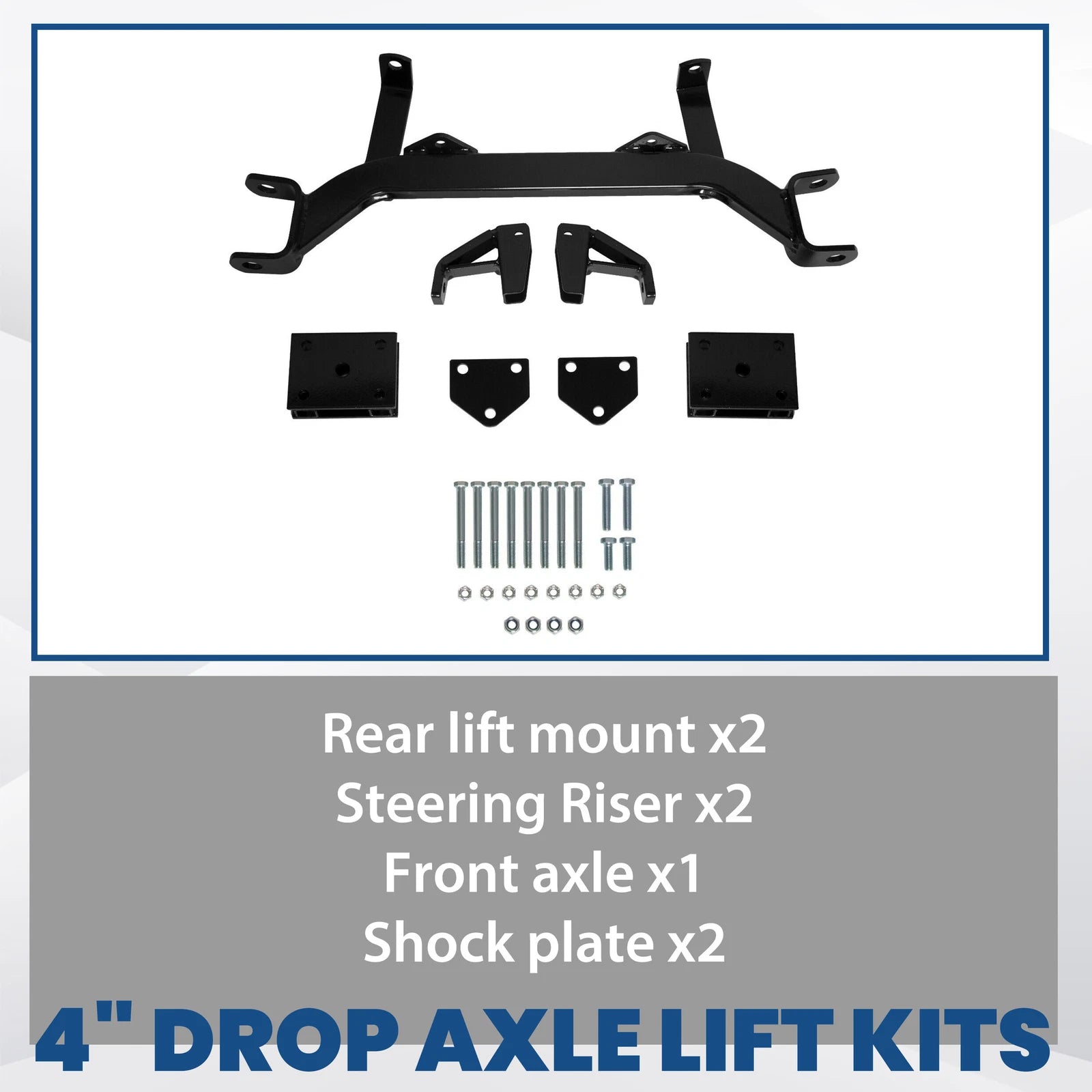 4" Drop Axle Lift Kit for EZGO Gas Golf Cart TXT Medalist (1994.5–2001.5)