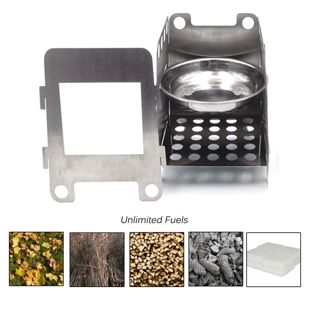 Folding Wood Stove for Outdoor Cooking Camping Backpacking