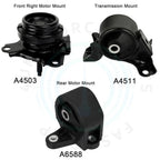 3X Engine Motor Mounts for Honda Civic (2003–2005) 1.3L Hybrid