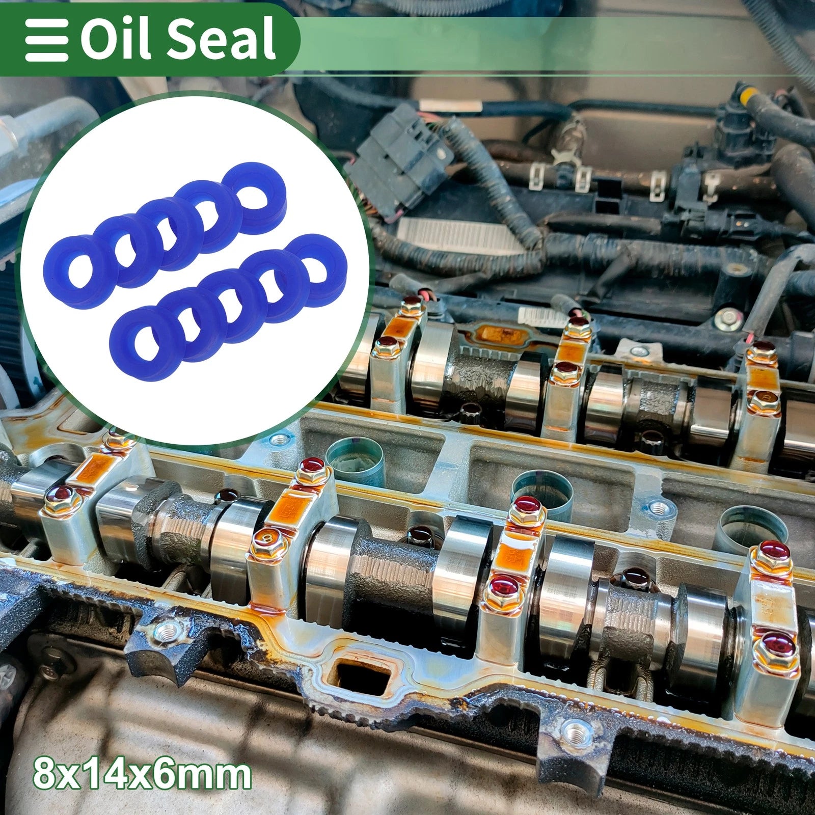 10X Oil Seal Rotary Shaft Seal for Various Models (8x14x6mm)