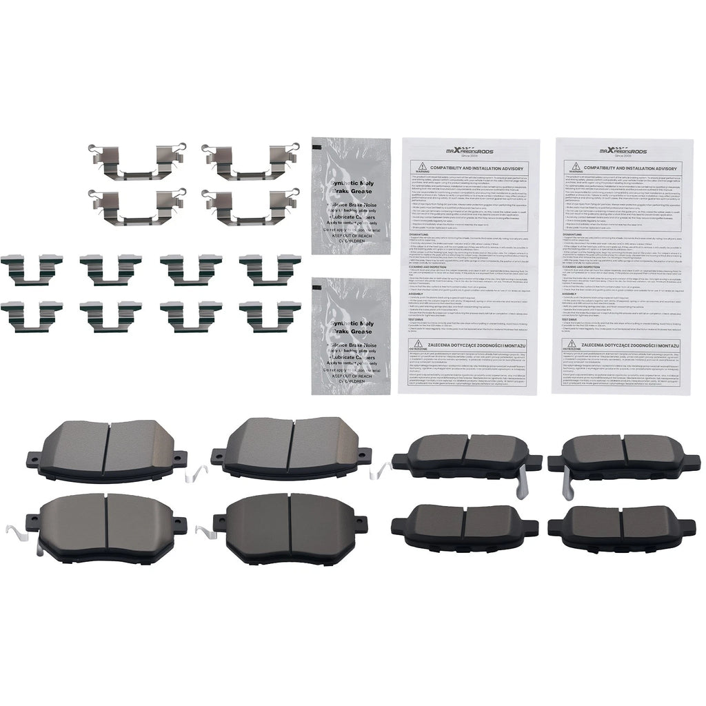 Set of 8 Ceramic Brake Pads for Nissan Maxima (2004–2008)