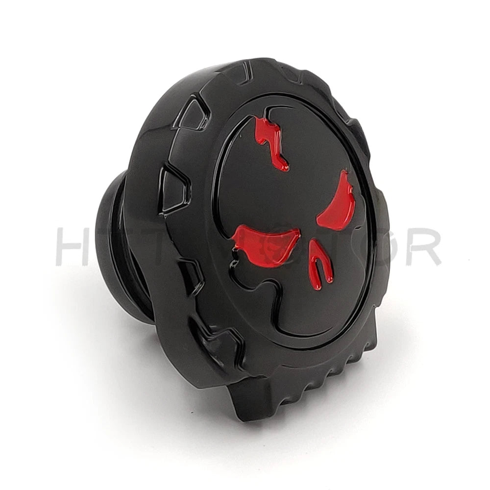 Black Skull Vented Fuel Gas Cap for Harley XL & Big Twin (1984–2015)