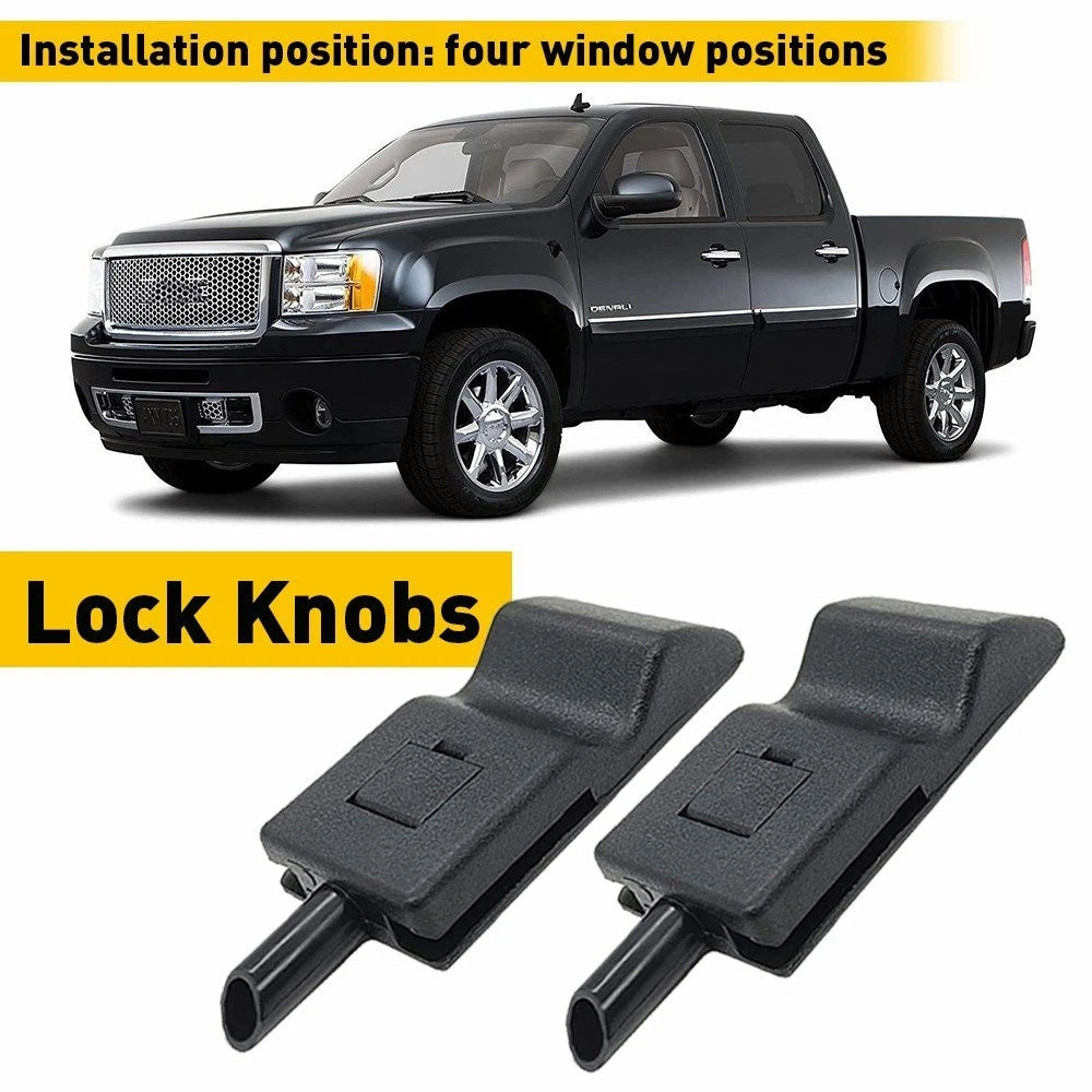 2X Door Lock Knobs for Chevy GMC Silverado Sierra (2007–2013) Ebony