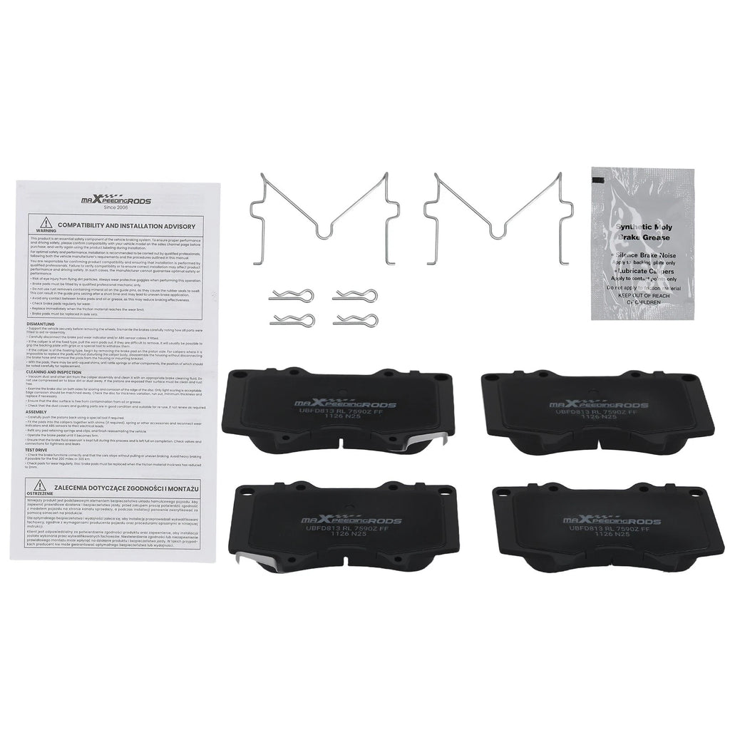 Front Brake Pads Set for Lexus GX460 (2010–2023), GX470 (2003–2009), Toyota Hilux (2010)