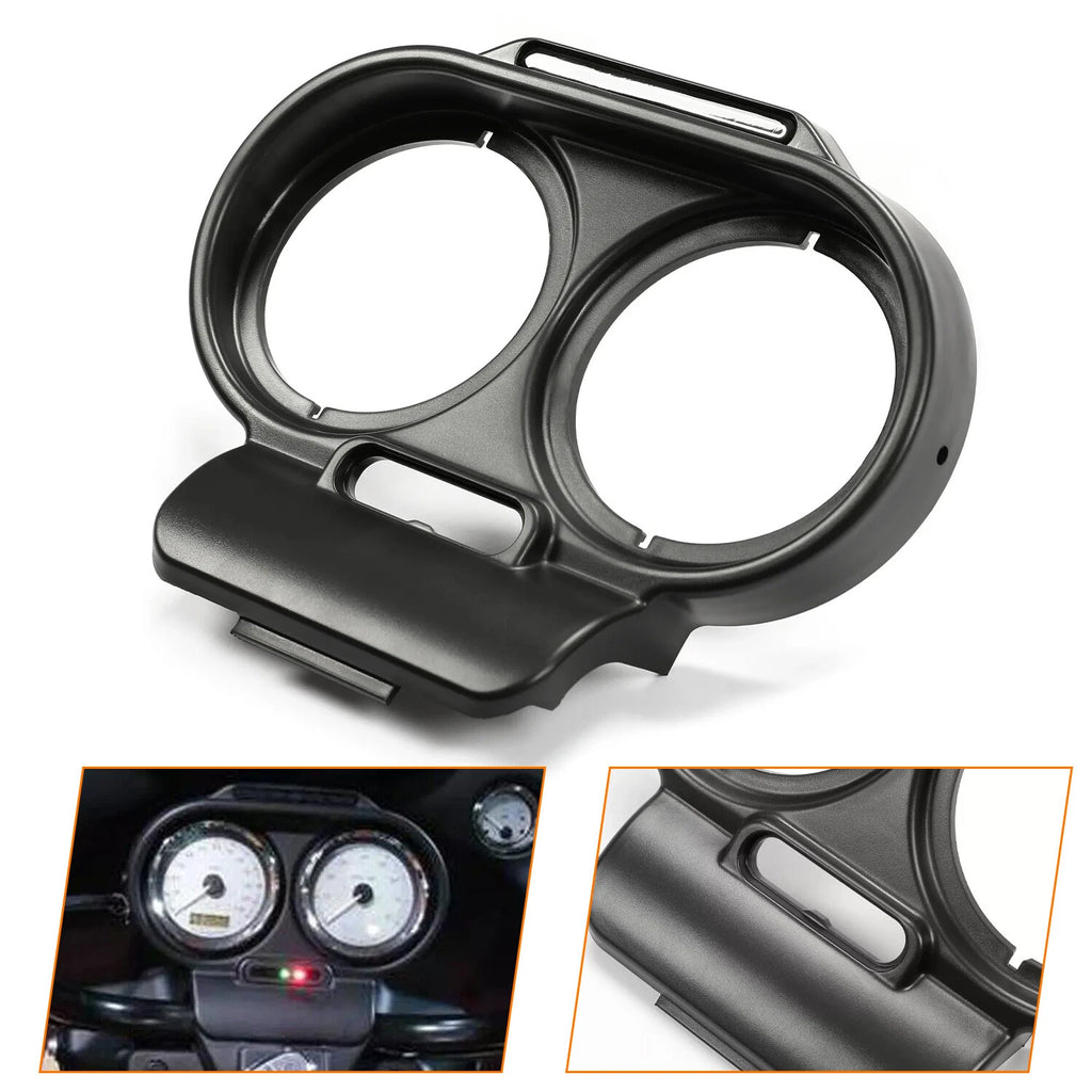 Black Gauge Cover Nacelle Fairing for Harley Road Glide (1998–2013)