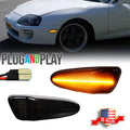 Smoked Amber LED Front Bumper Side Marker Lights for Toyota Supra (1997–1998)