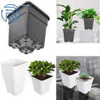 Set of 10 Square Nursery Pots for Plant Container (Gallon Sizes)