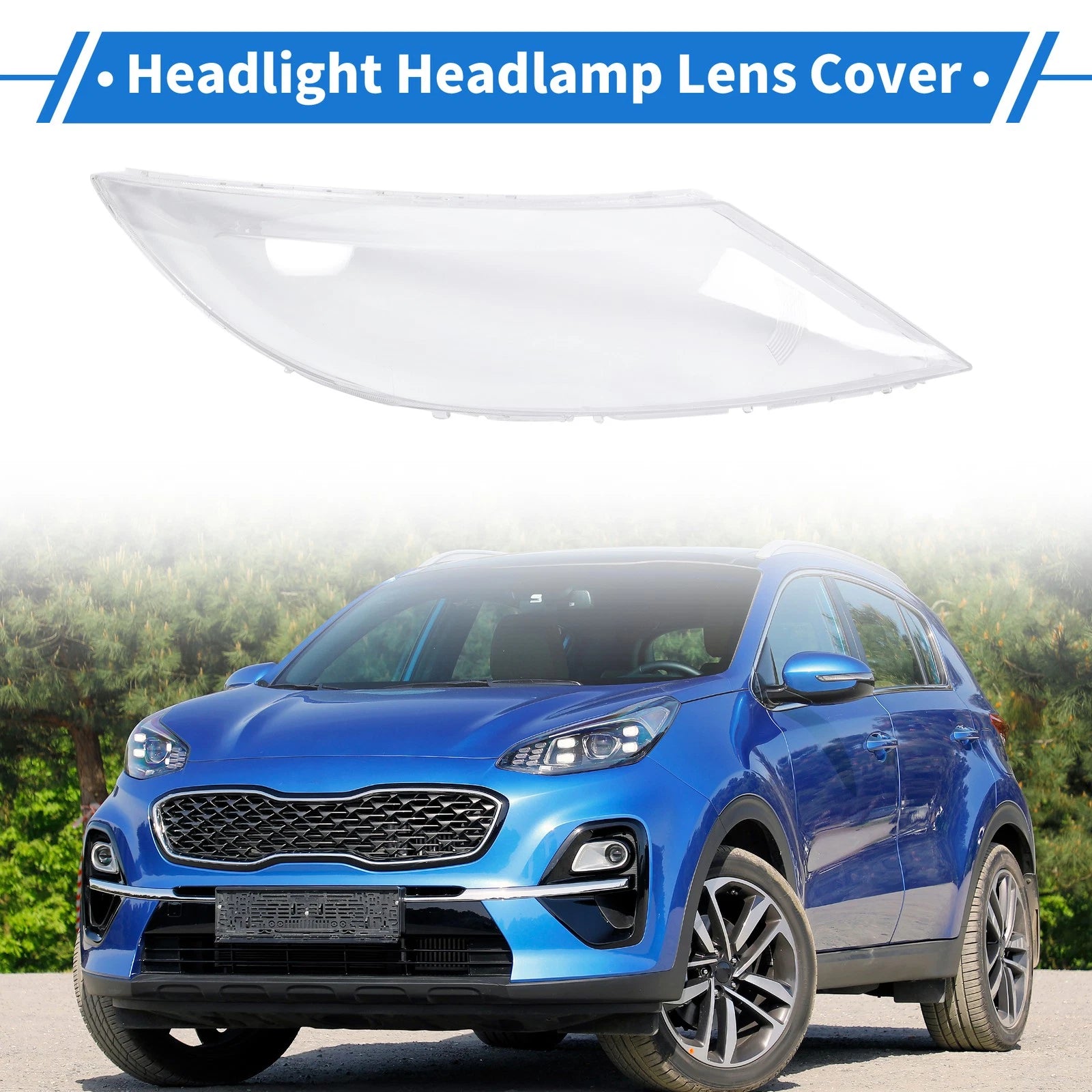 Headlight Lens Cover for Kia Sportage (2009–2014) PC Clear