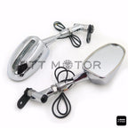 LED Turn Signals Integrated Indicator Racing Mirrors for Universal Vehicles (6mm)