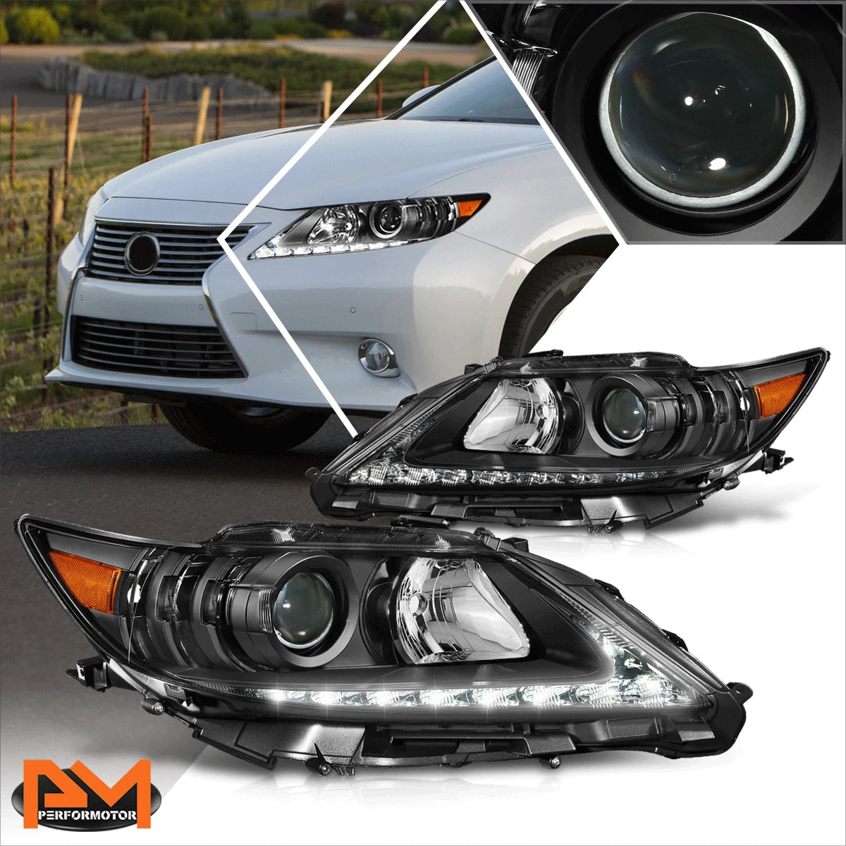 OE Style LED DRL Projector Headlights for Lexus ES300h/ES350 (2013–2015)
