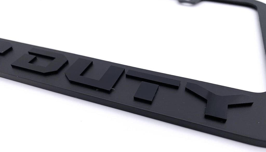 Matte Black License Plate Frame with Emblem for Ford F-250 F-350 (2017–2024)