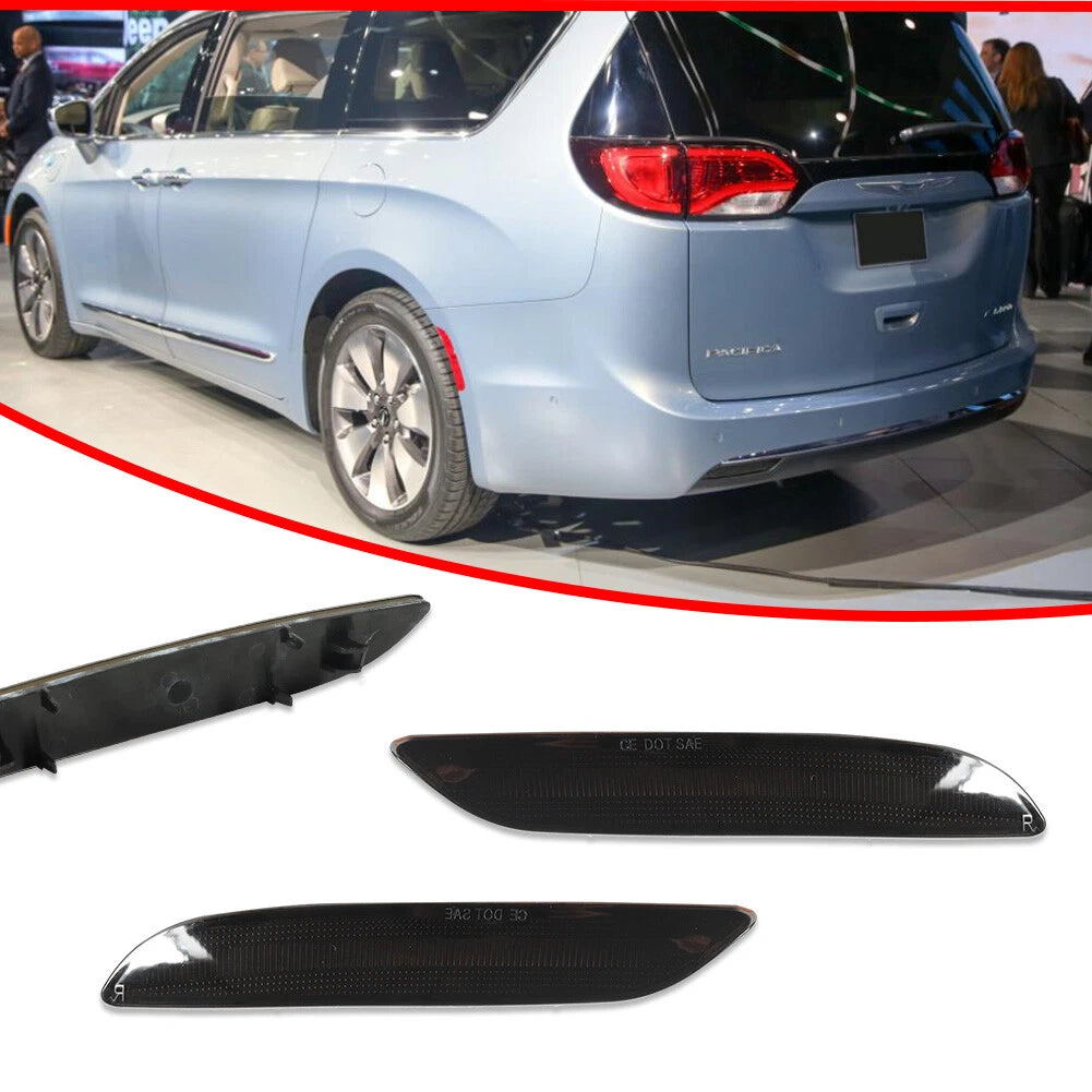 2X Smoked Rear Bumper Reflector Lights for Chrysler Pacifica Voyager (2017–2025)