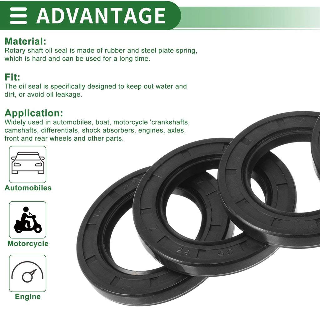 Set of 5 Oil Seal Rotary Shaft Seal NBR Rubber 35x55x7mm