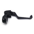 Black Skull Clutch Lever with Mount Bracket for Harley Dyna/Softail (2008–2014)