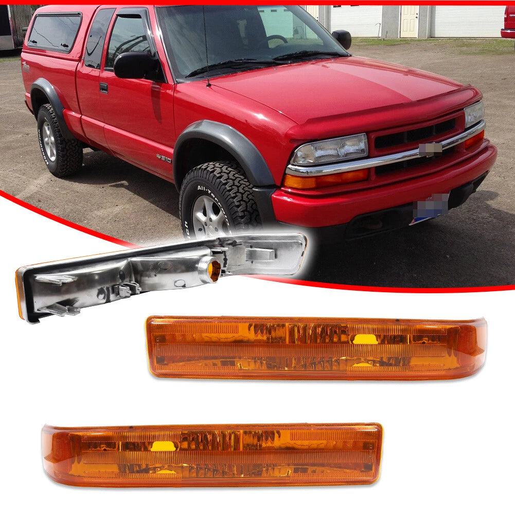 Amber Front Bumper Parking Signal Lights for Chevy S10 Blazer (1998–2004)