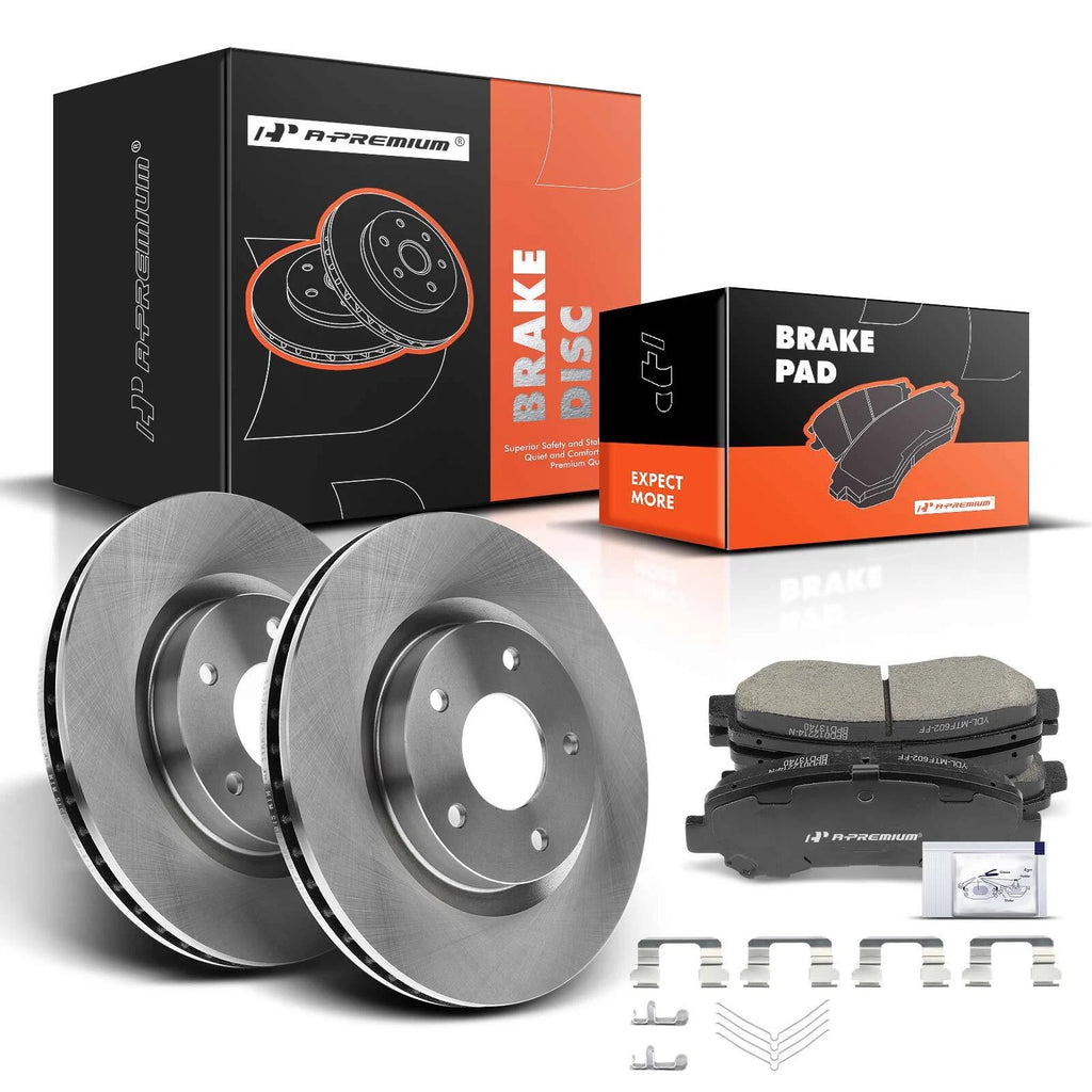 Front Disc Brake Rotors & Ceramic Pads for Nissan Rogue (2008–2013)