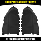 Pair Black Microfiber Leather Door Panel Armrest Cover for Honda Pilot (2009–2013)