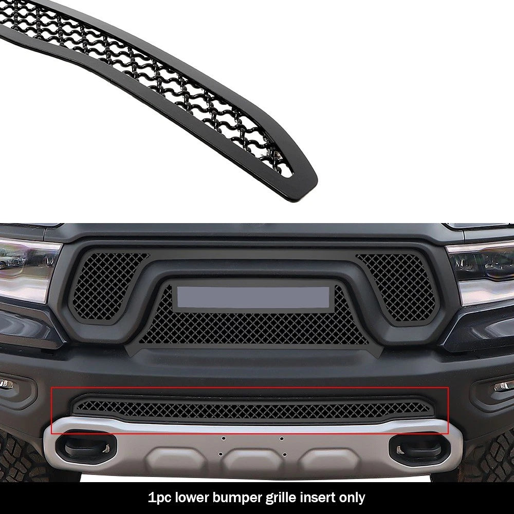 Stainless Black Mesh Grille Insert for Ram 1500 Rebel/TRX (2021–2024)