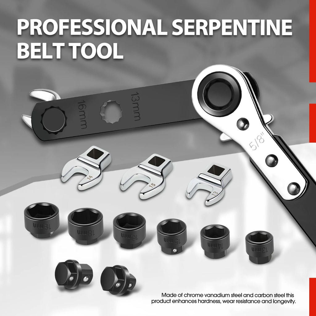 13pcs Serpentine Belt Tool Set for Universal Use (Carbon Steel)