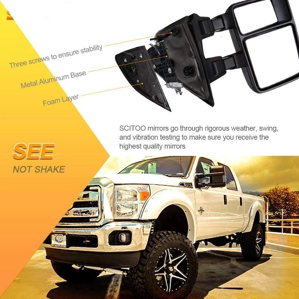 Power Heated Towing Mirrors for Ford F250-F550 Super Duty (1999–2007)