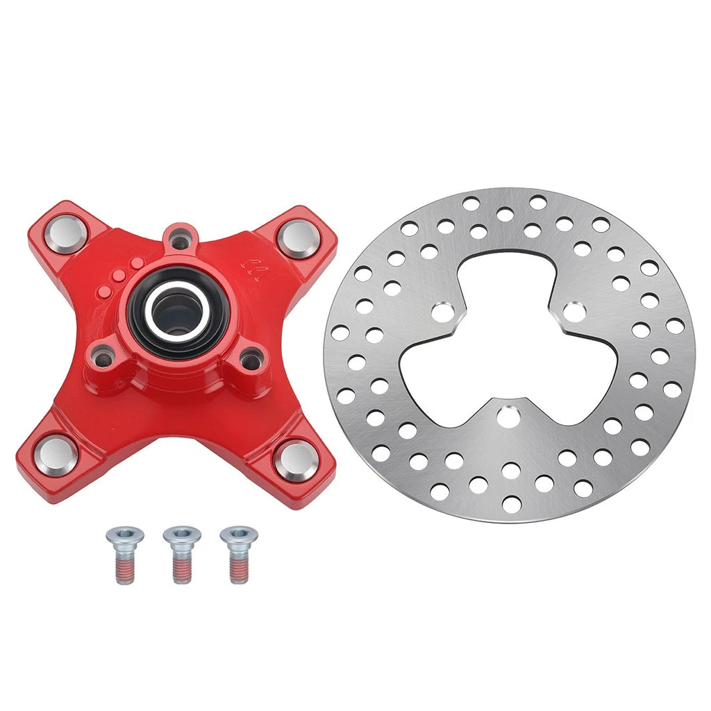 Front Red Wheel Hub & Brake Disc for Honda TRX250X (2009–2020), TRX400X (2009, 2012–2014)