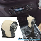 Gear Shifting Knob Cover Trim for Toyota (Carbon Fiber, Black Beige)